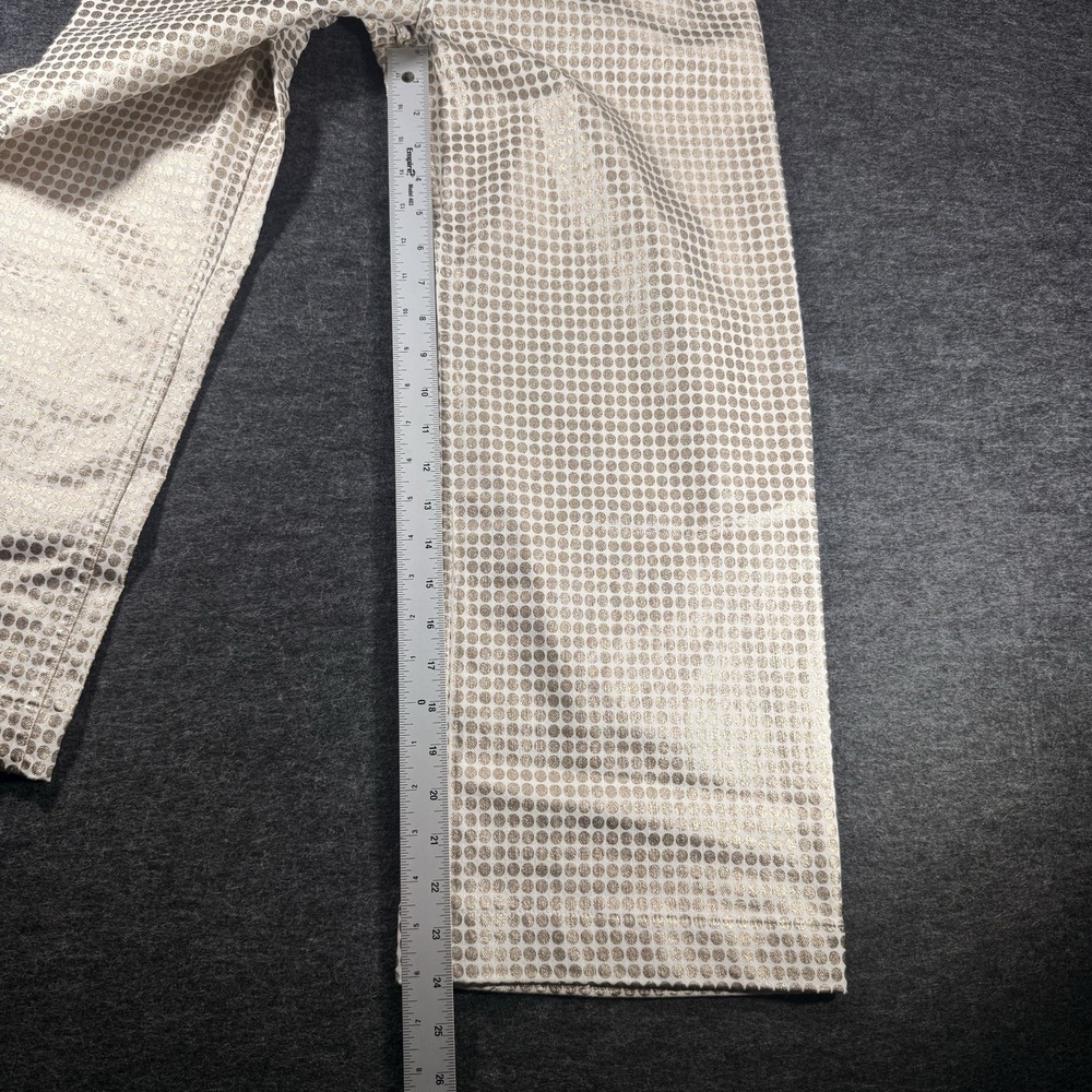 Anthropologie Maeve Womens  27 Colette Gold Metallic Polka Dot Wide Leg Pants - Picture 3 of 9